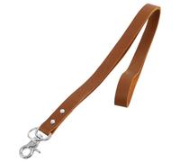 iplusmile Porte-badge en Cuir Marron Clair Style Rétro, Lanière Tour de Cou Robuste pour Clés et Badges D'identification, Cordon avec Fermoir Métallique, Accessoire Professionnel Polyvalent