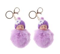 iplusmile Porte-clés en Peluche Pompon 2 Pièces Pendentif Dessin Animé, Décoration Adorable pour Paquet et Présents, pour Cérémonie de Remise de Diplômes