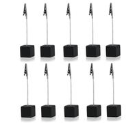 iplusmile Porte-Mémo Cube Noir Lot de 10 Pince Photo pour Bureau Support de Notes Pratique et Élégant