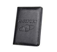 iplusmile Porte-Passeport Noir Cuir Textures Double Organisateur de Voyage Multifonction Portable avec Protection RFID pour Billets Avion Carte Identité et Documents Pochette Pratique pour