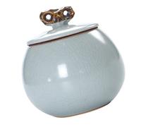 iplusmile Pot à Thé Céramique Vintage avec Couvercle Récipient Hermétique pour Rangement de Thé Vrac Pot de Conservation Multifonction pour Cuisine et Maison Décoration Raffinée Vert