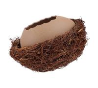 iplusmile Pot de Fleurs Céramique Œuf Autruche avec Nid Oiseau Décoratif Vase Créatif Forme de Coquille Œuf pour Plantes d’Intérieur Décoration Élégante pour Maison et Bureau