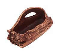 iplusmile Pot de Fleurs Ciment Immitation Souche Arbre Vase Étanche pour Plantes Décoration pour Intérieur et Extérieur Style Marron