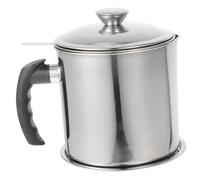 iplusmile Pot Filtrant à Huile Acier Inoxydable avec Filtre à Maille Fine et Poignée Plastique Antibrûlure Récipient pour Stockage et Filtration de Graisse Domestique Compatible