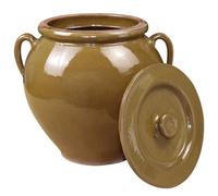 iplusmile Pot Terre Cuite Scellé pour Cuisine Récipient pour Condiments Stockage Hermétique des Cornichons et Riz Jarre Céramique Résistante avec Couvercle et Poignées Capacité