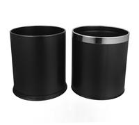 iplusmile Poubelle Double Couche en Acier Inoxydable 10l Corbeille à Papier Ronde Antifeu Poubelle Bureau et Maison Contenants Déchets Professionnels et Salle de Bain