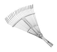 iplusmile Râteau de Jardin Extensible Tête en Métal Résistant à l'usure en Acier Inoxydable Portable Nivellement du Sol pour L'entretien Extérieur