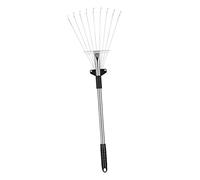 iplusmile Râteau De Jardin Métallique Ajustable Aluminium Léger Dents pour Ramassage Manche Télescopique Ergonomique Antidérapant
