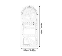 iplusmile Règle de Dessin Multifonctionnelle Géométrique Kit Scolaire avec Gabarits Précis pour Mesures et Tracés Techniques Outil Pratique pour Élèves et Professionnels