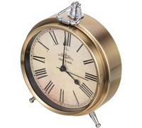 iplusmile Réveil Rond Vintage en Métal sans Pile, Horloge de Table Décorative Chiffres Romains, Réveil Précis et Silencieux pour Chambre, Bureau et Décoration Intérieure, Style Rétro