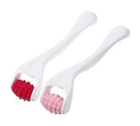 iplusmile Rouleau de Massage Visage et Yeux en Silicone Blanc 2pcs Petit Rouleau Facile à Ranger, Soulagement, pour Usage à Domicile Voyage