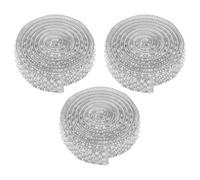 iplusmile Ruban Adhésif Décoratif 2 Cm de Large Strass Cristal et Perles Blanches 3 Mm, 3 Rouleaux DIY pour Décoration Mariage, Vêtements, Chaussures et Accessoires, Bandes de Strass