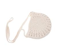 iplusmile Sac Bandoulière Bohème Corde de Coton Tressée Petit Sac Rond Rétro pour Femme Portefeuille à Porter Croisé Voyage et Vacances