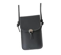 iplusmile Sac Bandoulière Femme PU Noir Pochette Téléphone Pratique avec Écran Tactile Visible Design Compartimenté pour Documents et Mobiles Petit et pour Rangement Facile