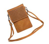 iplusmile Sac Bandoulière Téléphone Portable Femme PU Confortable avec Fenêtre Transparente pour Écran Tactile Pochette Pratique et Résistante Style Rétro pour Usage Quotidien
