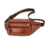 iplusmile Sacoche Homme Cuir Véritable Sac Poitrine Bandoulière Réglable Sac Dos Cuir Homme pour Sport et Usage Quotidien Design Zippé Sécurisé Capacité Suffisante pour Clés et Smartphone