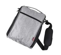iplusmile Sacoche Repas Tissu Oxford à Déjeuner Multifonction avec Isolation Thermique pour École et Pique Crossbody Gris avec Poche Utensiles et Filet Boisson