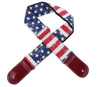 iplusmile Sangle de Guitare Réglable en Coton et Toile Motif Drapeau Américain Accessoire Solide pour Guitare Électrique Confortable et
