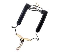 iplusmile Sangle Saxophone Cuir de Vachette Réglable Double Épaule Confortable et Légère Harnais de Cou pour Sax Alto et Ténor Installation Facile Noir