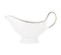 iplusmile Saucier Porcelaine Blanche avec Bord Doré Bol à Sauce Polyvalent pour Jus et Garnitures Récipient pour Sauce Chaude et Froide Cuisine et Table