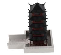 iplusmile Sculpture Pagode Chinoise Miniature 5 Niveaux en Plastique Résistant pour Décoration Jardin Aquarium et Bonsaï Figurine Architecturale Asiatique Traditionnelle pour Ornements