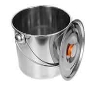 iplusmile Seau Acier Inoxydable Épais pour Bûches de avec Poignée Portable et Couvercle Grand Volume pour Camping Extérieur pour Stockage et Transport de de Chauffage