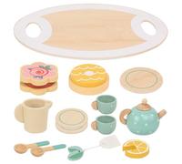 iplusmile Service à Thé Bois pour Garçon Fille Dînette pour Filles Accessoires Cuisine Bois pour Jeux de Rôle et Tea Party Éducatif