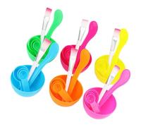 iplusmile Set de 6 Bols à Masques DIY en Pp avec 18 Cuillères Doseuses et 12 Outils de Mélange, Portable et Complet pour Soins du Visage à Domicile Couleur Aléatoire