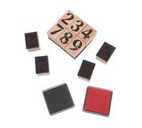 iplusmile Set de Chiffres Bois avec Encreurs Rouge et Noir Chiffres pour Loisirs Créatifs Scrapbooking Calendrier Journaux Jeux Éducatifs et Activités Scolaires