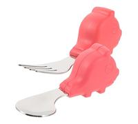 iplusmile Set de Cuillères et Fourchettes pour Garçon Fille Kit Apprentissage de Repas Compact et avec Poignée Ergonomique pour Garçon Fille et Tout Petits Stimule Intérêt pour Manger