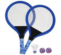 iplusmile Set de de Badminton pour Garçon Fille Tissu et Plastique Jeu Portable Extérieur Améliore Coordination Main Œil et Activité Parent Garçon Fille Légères Bleu Rond