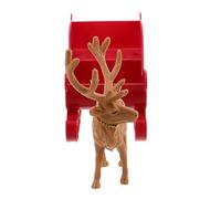 iplusmile Set de Décoration Traîneau de Noël Plastique avec Figurines de Rennes Ornement de Luge pour Table Décoration Festive pour Intérieur et Atelier Créatif