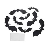 iplusmile Set de Décorations Suspendues de Chauves Souris Halloween avec Yeux Lumineux Ornements Muraux et Jardin Extérieur Résistantes pour Fête et Ambiance Effrayante