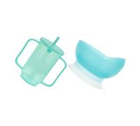 iplusmile Set de Gobelet de Soins Étouffement et Bol à Ventouse Antidéversement pour Personnes Âgées et Handicapées Tasse de Boisson Facile à Transporter avec Base Antidérapante