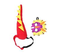iplusmile Set de Masque et Queue de Dinosaure pour Garçon Fille Accessoires Cosplay Tricératops pour Fête Anniversaire Jeux de Rôle et Déguisement Halloween