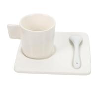 iplusmile Set de Tasses à Café Céramique Créatives avec Sous-tasse Carrée et Cuillère pour Espresso et Cappuccino Design Élégant et Stable pour Usage Domestique