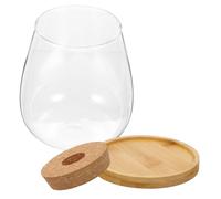 iplusmile Set De Vase Verre Transparent pour Succulentes avec Support Bois Pot De Plantes Intérieur Décoratif pour Salon Jardin Et Aménagement Floral