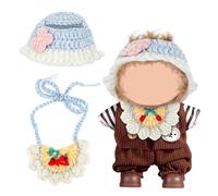 iplusmile Set de Vêtements pour Poupée Compatible Chapeau et Bavette Crochet pour Photoshoot Tenue Légère et Douce pour Accessoires Poupée