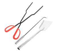 iplusmile Set Outils pour Cheminée Forgé Pelle à Cendres Pince et Crochet Résistants pour Barbecue et Poêle et Portable pour Ramonage et Entretien