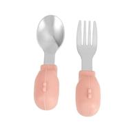 iplusmile Set Vaisselle Garçon Fille Inox Short Handle Cuillère Fourchette Ergonomique Alimentation Infantile et Facile à Saisir Attractives Né et Tout