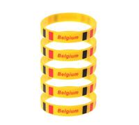 iplusmile Silicone Bracelets Lot de 5, Imprimés Drapeau du Pays pour Matchs | Taille Unique Flexible et Confortable, Accessoire Sportif pour Football et , Lettres Aléatoires