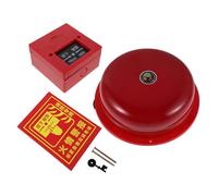 iplusmile Sonnette D’Alarme Incendie Filaire 15 CM Métal et Plastique 3 Pièces avec Bouton-Poussoir pour Sécurité Bâtiment et Évacuation D’Urgence