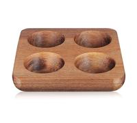 iplusmile Support à Œufs en Bois d'Acacia 4 Fentes Organisateur Solide pour Comptoir Cuisine et Réfrigérateur Plateau de Rangement Marron