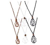 iplusmile Support De Collier Porte-cristal Réglable En Bois Cordon Tissé Cire, Porte-pendentif Rétro 6 Pièces Pour Création Diy Et Bijoux Personnalisés