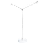 iplusmile Support de Drapeau de Table en Métal et Verre Trempé, Base Y Stable pour Bureau et Décoration, Accessoire pour Drapeaux de Négociation et Affichage, Porte-Drapeau Fixe pour Usage