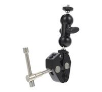 iplusmile Support de Fixation pour Caméra Pince Super Clamp en Abs Noir, Bras Articulé Non Glissant Filetages 1/4 et 3/8 Pouces, pour Vidéo et Studios Photo