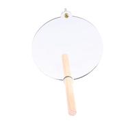 iplusmile Support de Miroir d'oiseau Cage Jouets Animal de Compagnie Perche Perruche Rester Accessoires Oiseaux de Perroquet Fournitures de Perroquet Miroir Perroquet en Bois Beige