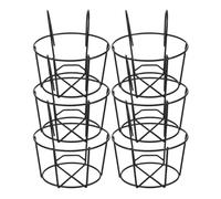 iplusmile Support de pot de fleurs en fer noir 6Pcs, support mural pour jardinière, maintien stable, pour jardinières de fenêtre et balcon extérieur
