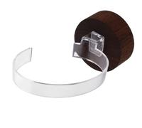 iplusmile Support Montre Élégant Acrylique Noir avec Base Bois Noyer Présentoir Multifonctionnel pour Rangement Montre Bracelet et Bijoux pour Vitrine et Commode