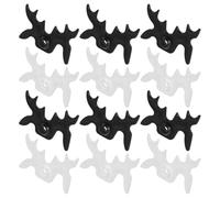 iplusmile Support Mural pour Queues de Billard en Plastique 12 Pièces Râtelier de Bois de Cerf Noir et Blanc Accessoire pour Billard Américain et Snooker Rangement Sécurisé pour Clubs et